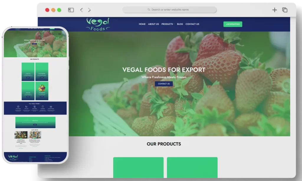 Vegal Foods احد اعمال قيمة تك تعبيرية عن شركة تصميم وبرمجة المواقع