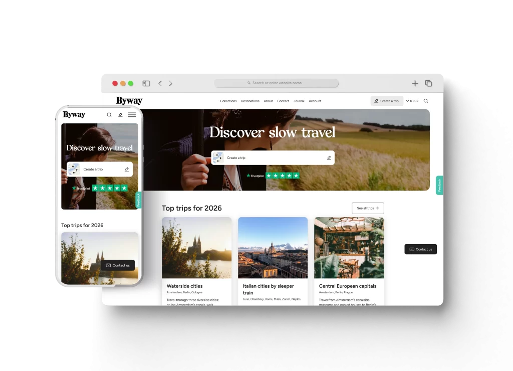 موقع Byway travel احد اعمال قيمة تك تعبيرية عن شركات برمجة الويب