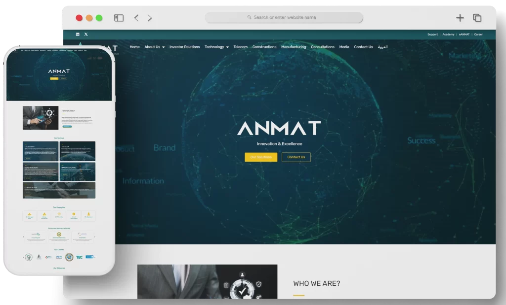 Anmat احد اعمال قيمة تك تعبيرية عن افضل شركة برمجة مواقع