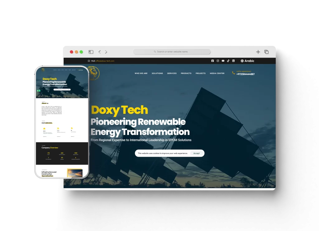 Doxy Tech احد اعمال قيمة تك تعبيرية عن تصميم مواقع إنترنت في مصر