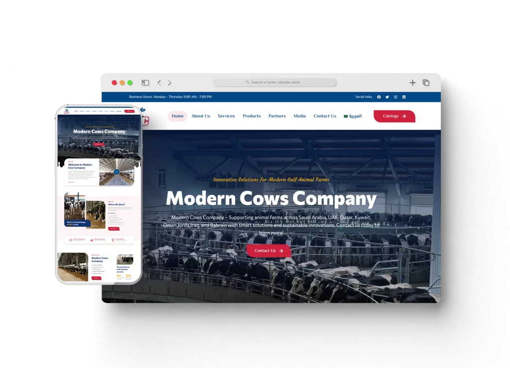 MCC Gulf احد اعمال قيمة  تعبيرية عن تصميم موقع شركة تطوير عقارية