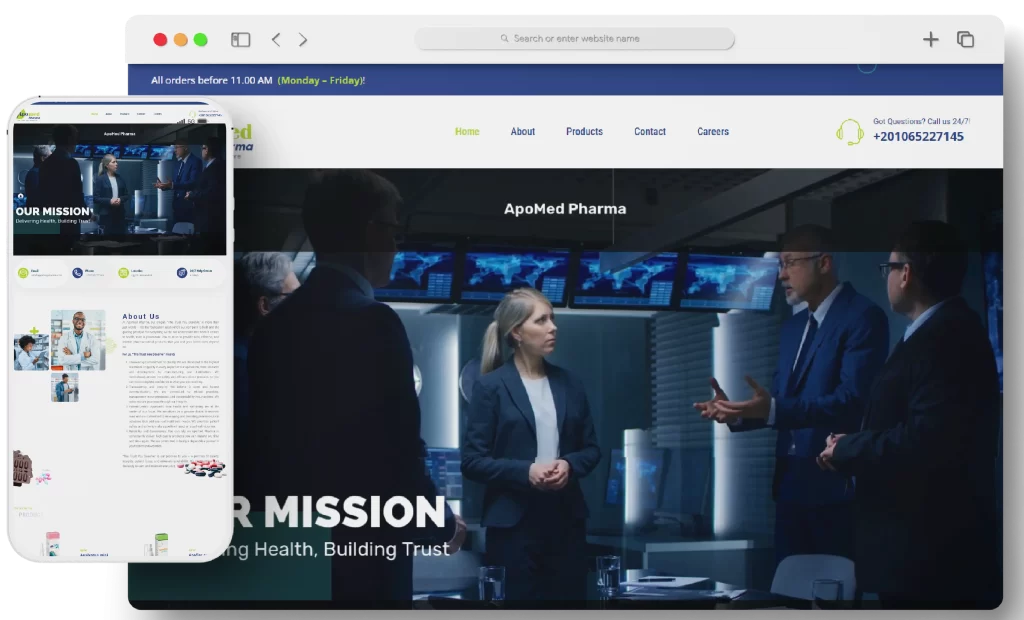 قيمة تك – اليك مميزات أفضل شركة تصميم وبرمجة في مصر لتعزيز نشاطك Apomed Pharma احد اعمال قيمة تك تعبيرية عن شركة تصميم وبرمجة