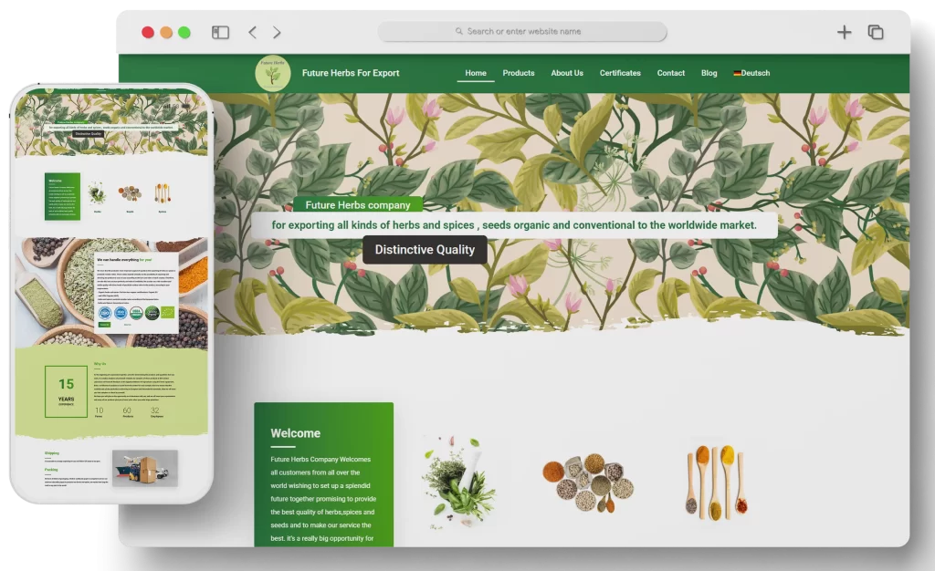 Future Herbs احد اعمال قيمة تك تعبيرية عنشركة تصميم مواقع الكترونية في القاهرة