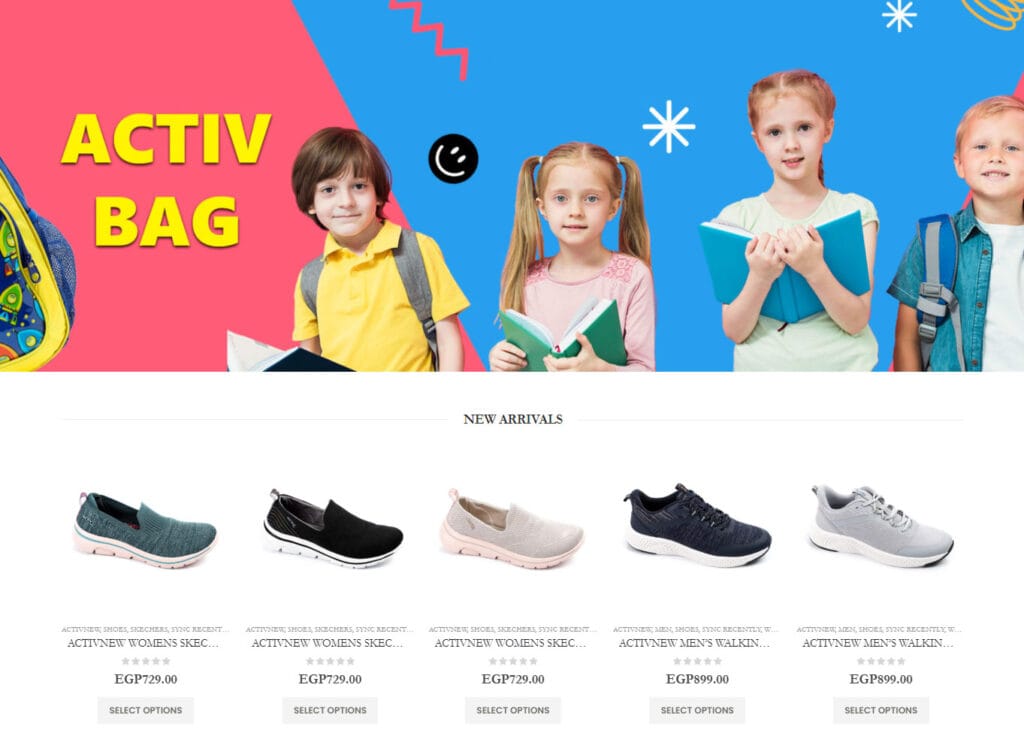 متجر Activ تعبيرية عن تصميم متجر إلكتروني الكويت