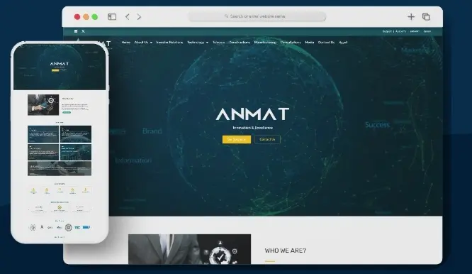 موقع ANMAT أحد أعمال قيمة تك تعبيرية عن أكبر 10 شركات برمجة في مصر 