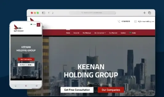 موقع Keenan Holding Group أحد أعمال قيمة تك، تعبيرية عن أكبر 10 شركات برمجة في مصر 