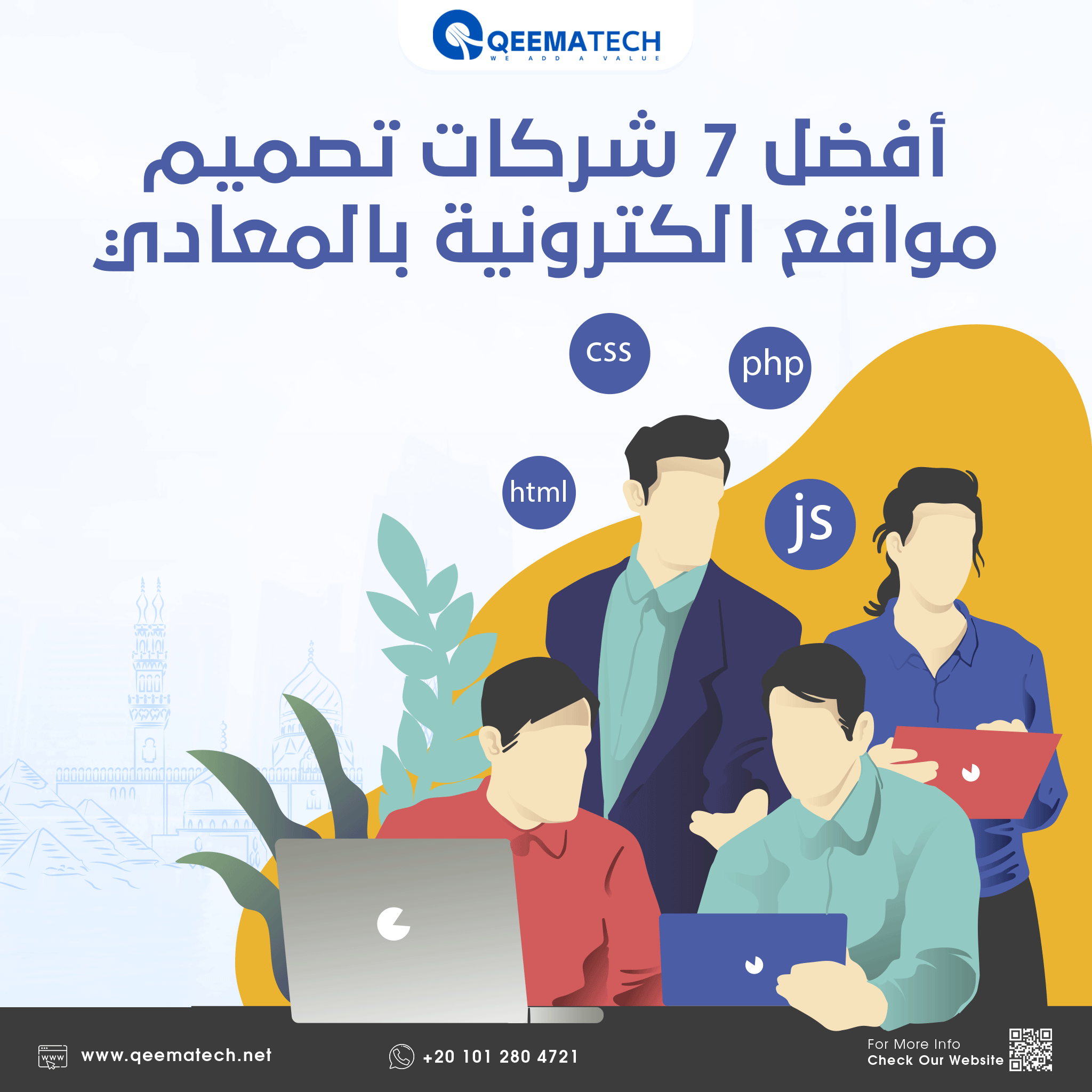 أفضل 7 شركات تصميم مواقع الكترونية بالمعادي