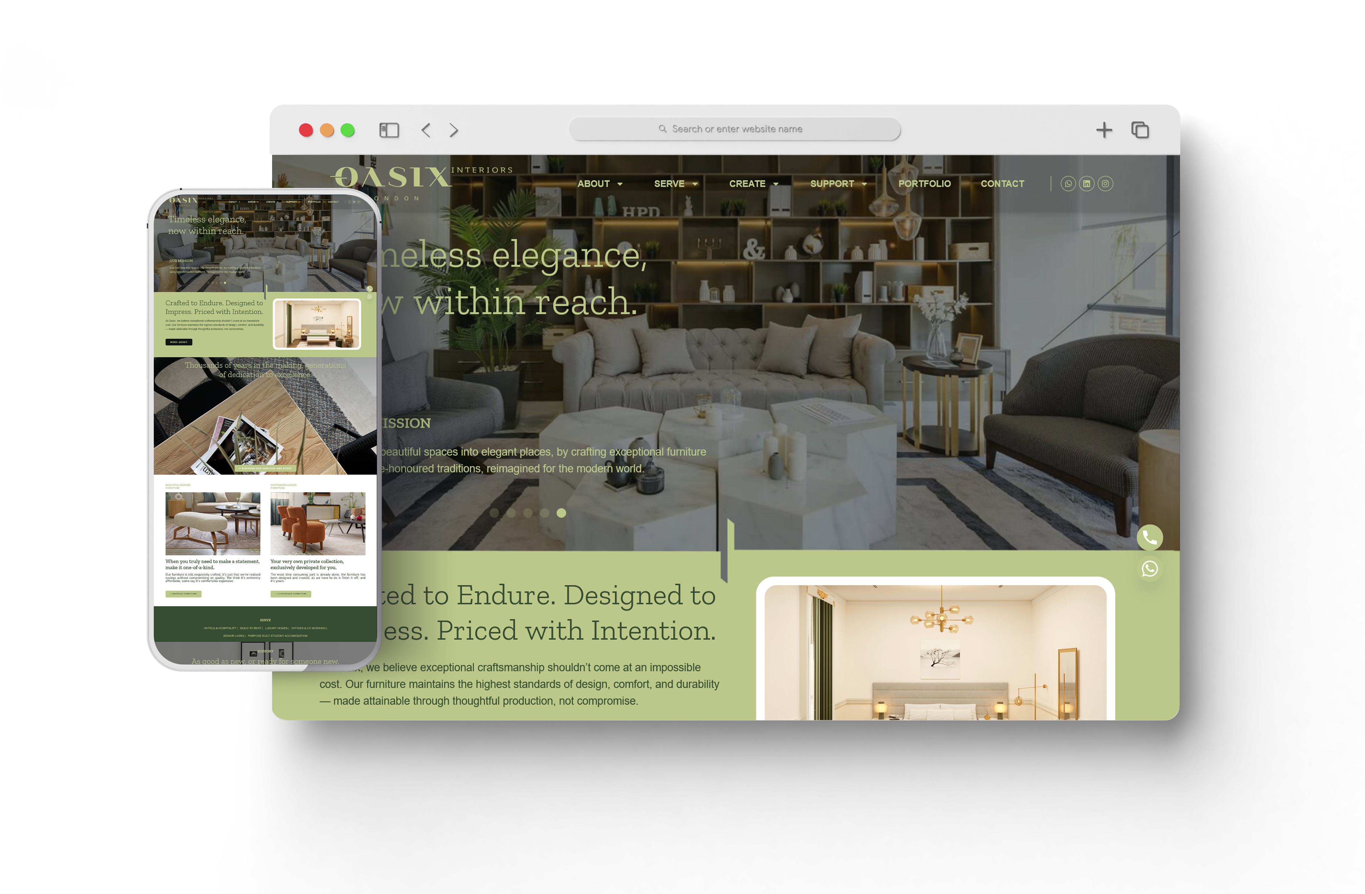 OASIX Interiors London أحد أعمال قيمة تك تعبيرية عن كيفية عمل موقع إلكتروني