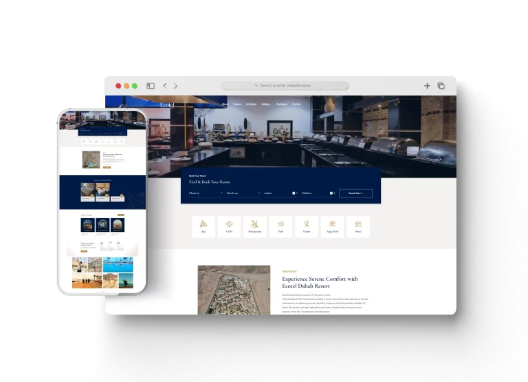 Ecotel Dahab أحد أعمال قيمة تك تعبيرية عن شركات تصميم مواقع الكترونية فى القاهرة