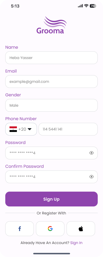 تطبيق Grooma