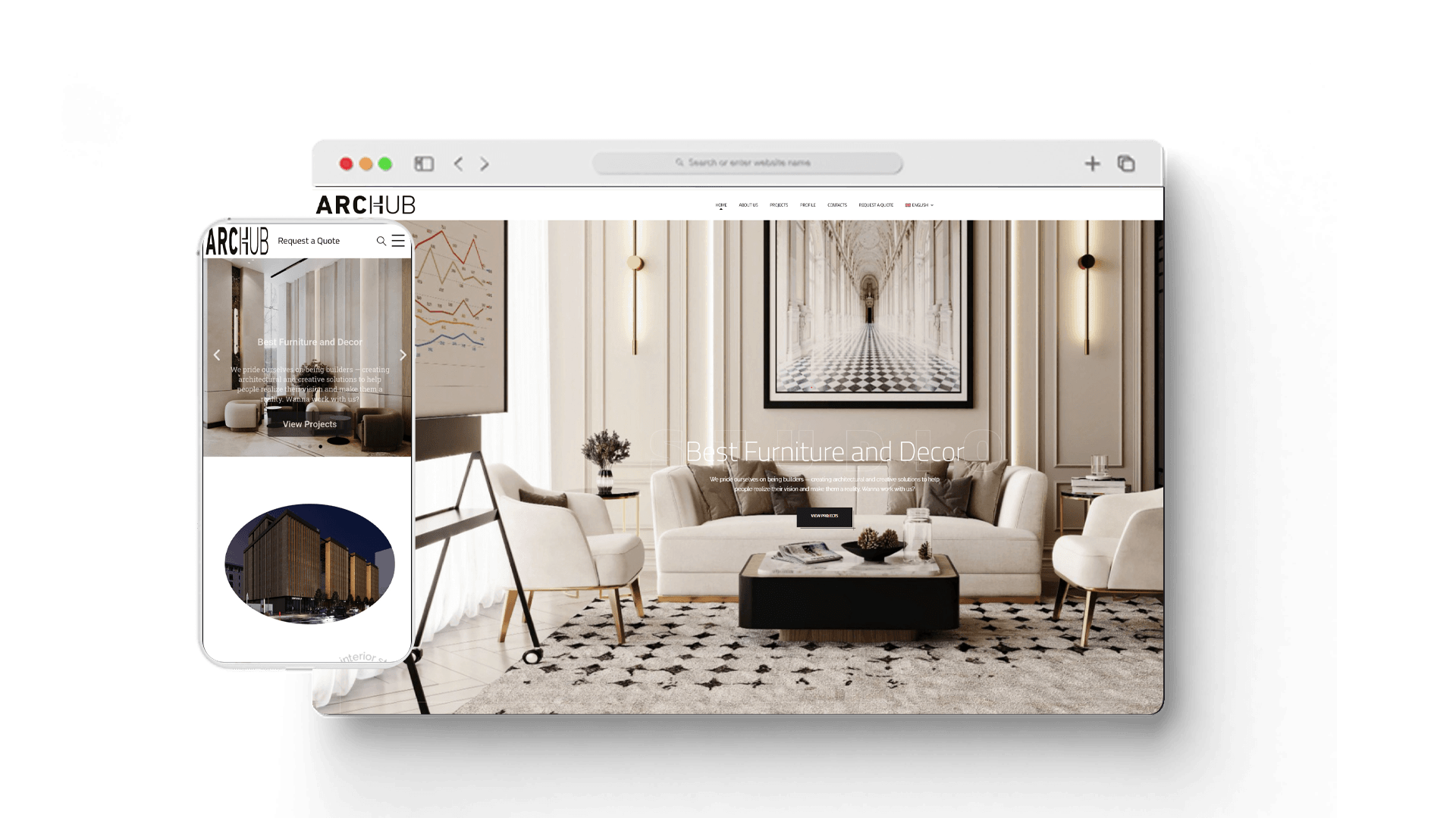 موقع شركة ARCHUB أحد أعمال قيمة تك
