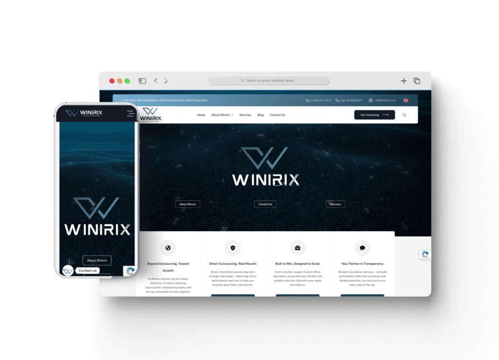 موقع شركة Winirix أحد أعمال قيمة تك، تعبيرية عن مواقع الذكاء الاصطناعي للتسويق
