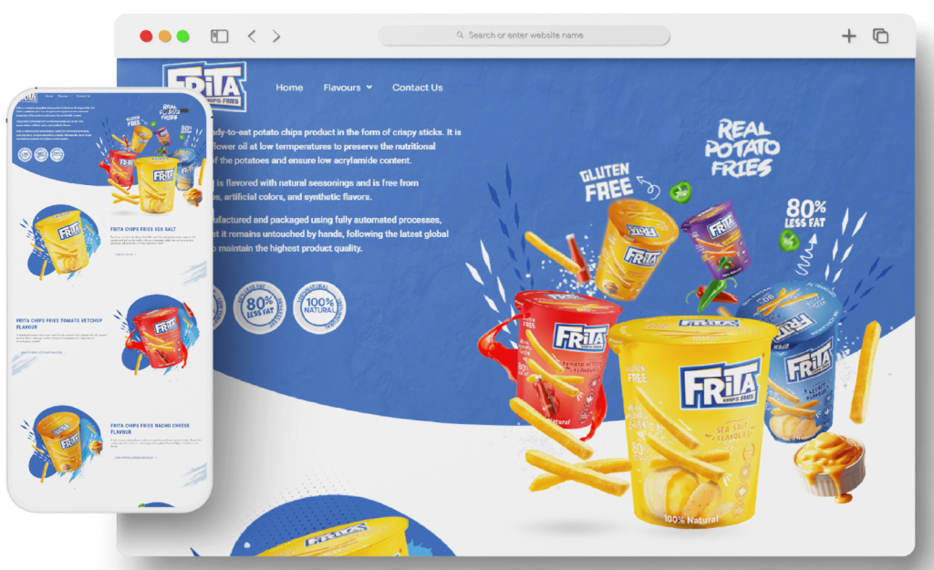 موقع شركة Frita تعبيرية عن بناء المواقع
